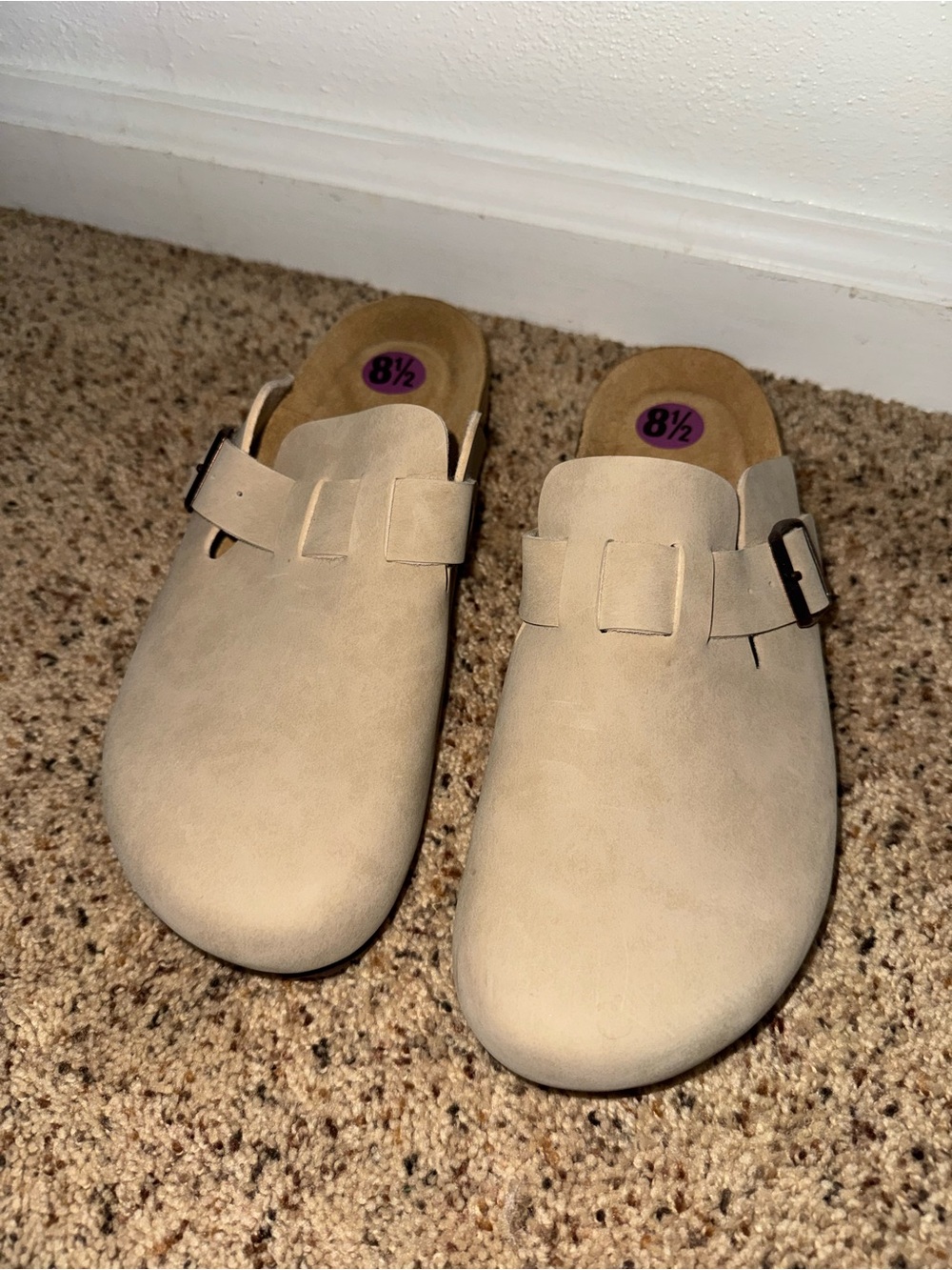Women's Beige Slip-On Clog Mule